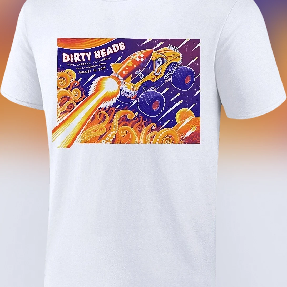 Dirty Heads Santa Barbara Bowl August 16 2026 Concert Graphic Tee, California Tour Souvenir Shirt