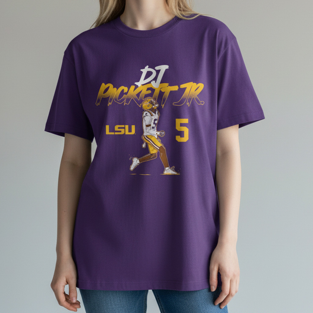 DJ Pickett Jr LSU Tee College Football Fan Graphic T-Shirt