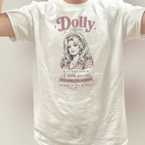 Dolly Parton Be Kind Be You Be Dolly Tee, Vintage Country Music Sparkle Quote Graphic Shirt Gift for Fans