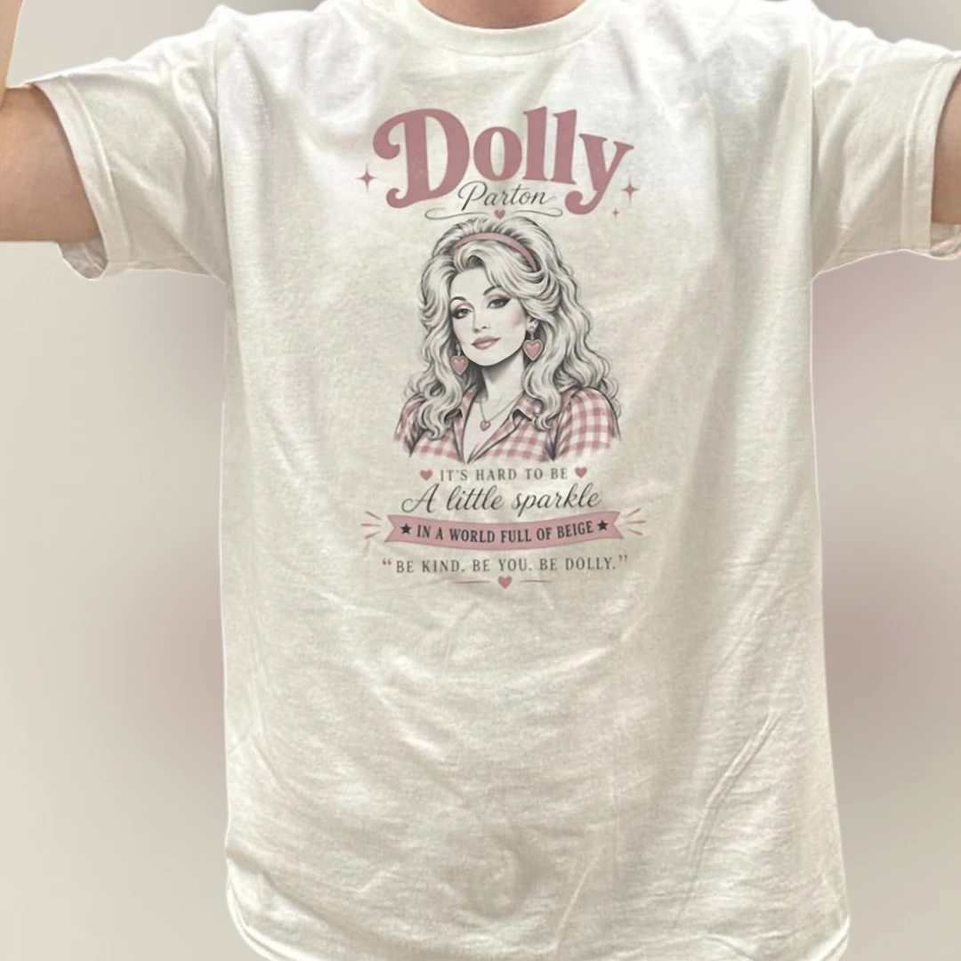 Dolly Parton Be Kind Be You Be Dolly Tee, Vintage Country Music Sparkle Quote Graphic Shirt Gift for Fans