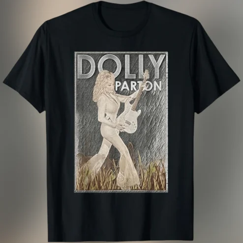 Dolly Parton Tee Vintage Guitar Country Music Legend Graphic T-Shirt