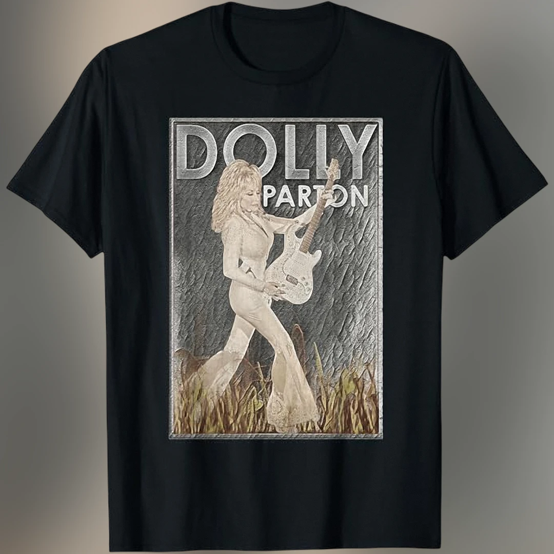 Dolly Parton Tee Vintage Guitar Country Music Legend Graphic T-Shirt