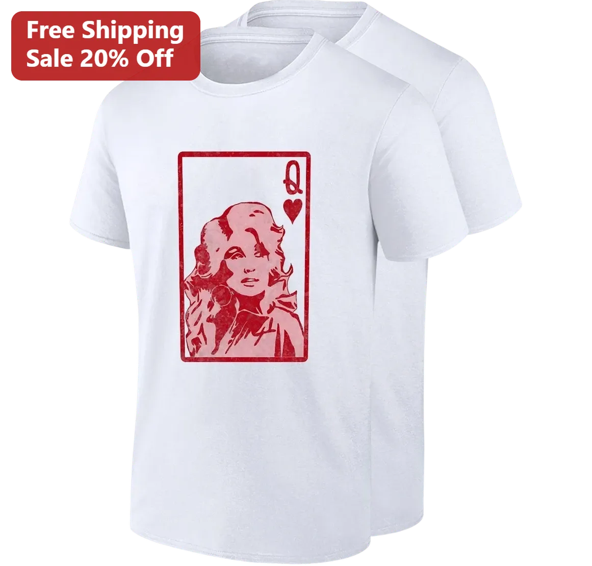Dolly Parton Tee Vintage Queen of Hearts Playing Card Country Music Shirt Gift for Fans
