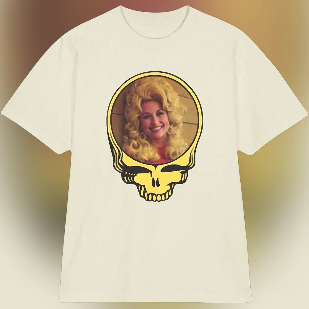 Dolly Parton Tee Vintage Skull Graphic T-Shirt, Retro Country Music Legend Shirt Gift
