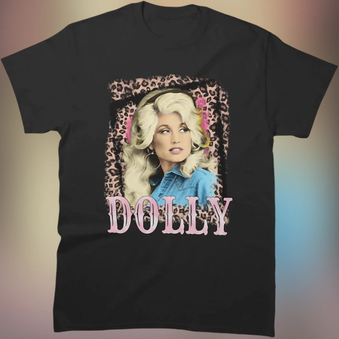 Dolly Parton Vintage Western Tee, Retro Pink Leopard Country Music Graphic T-Shirt Gift