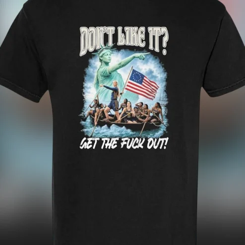 Don't Like It? Get The Fuck Out! Caitlin Clark Basketball Statue of Liberty Tee
