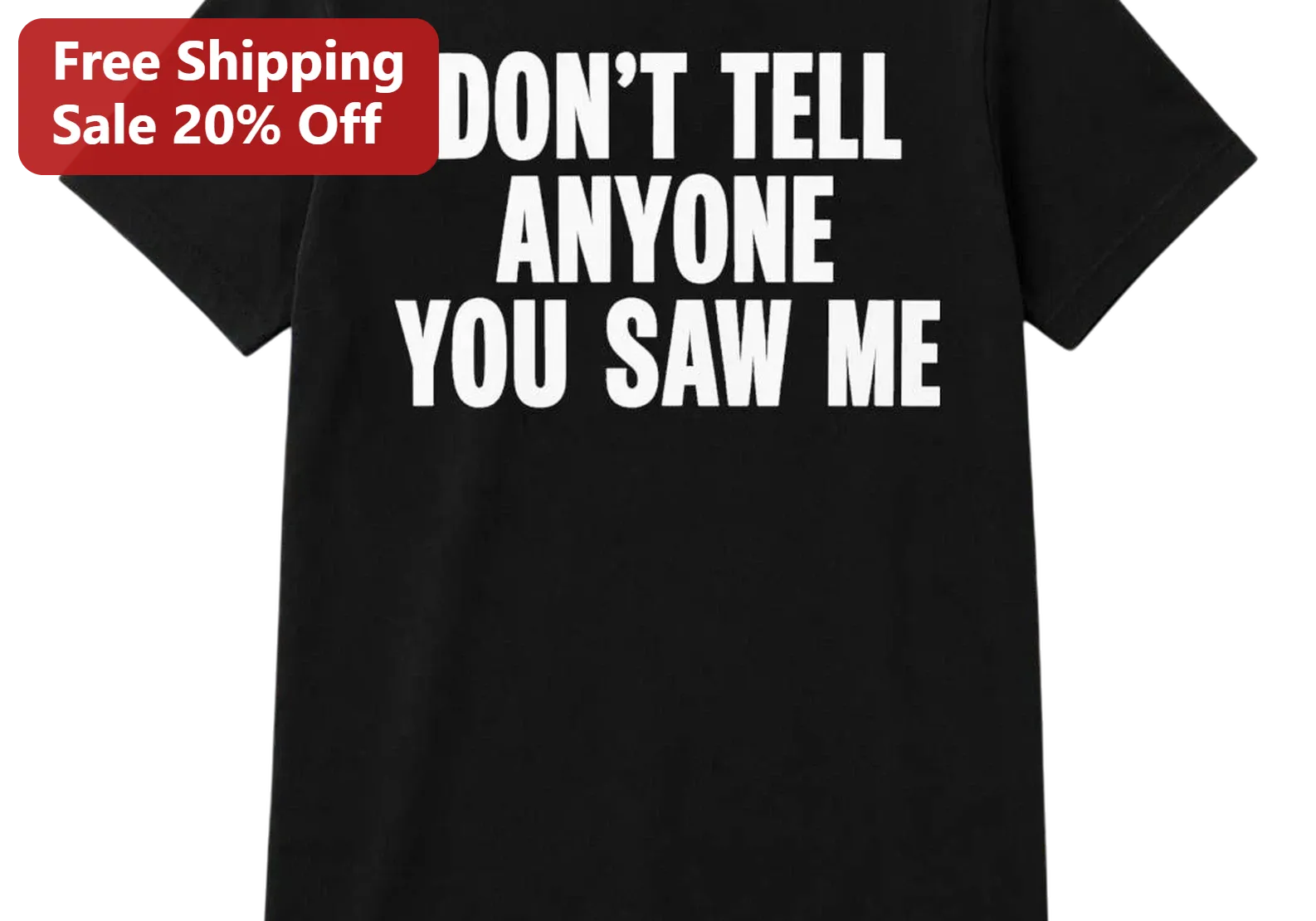 Don't Tell Anyone You Saw Me Tee, Funny Introvert Humor Shirt, Sarcastic Slogan Graphic Tee Gift for Men Women
