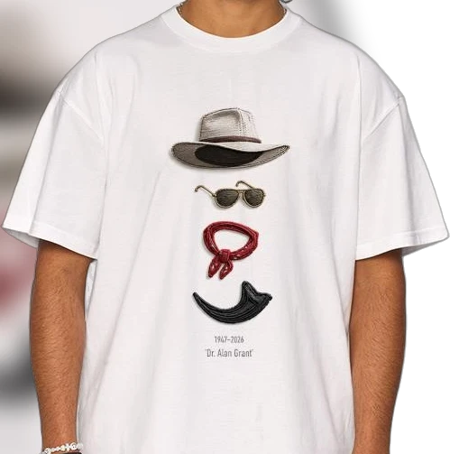 Dr. Alan Grant Memorial Tee, Jurassic Park Fan Tribute 1947-2026 Graphic Shirt, Movie Paleontologist Gift