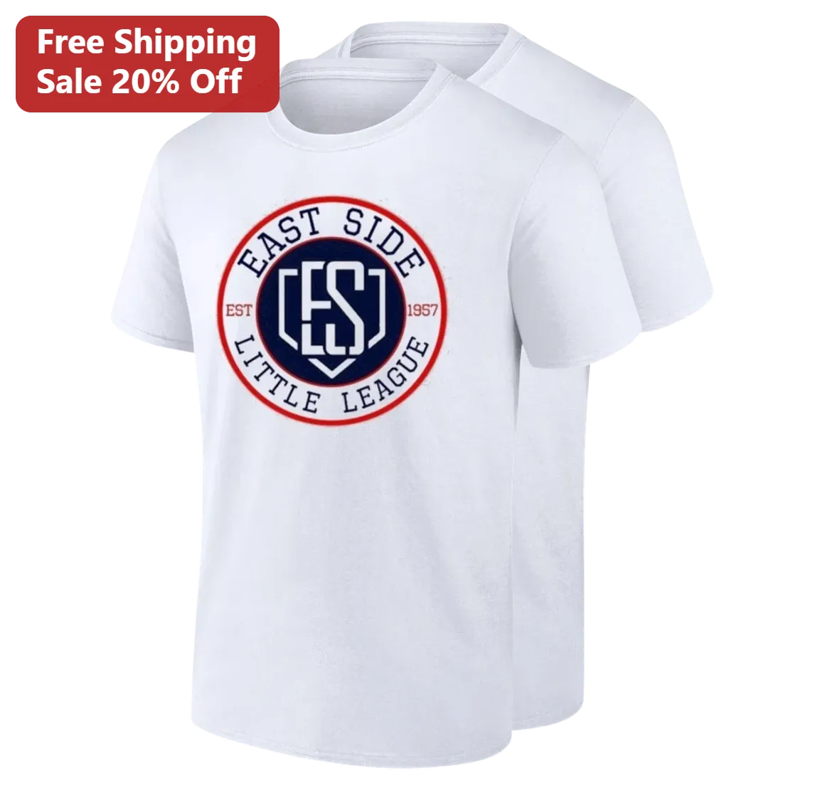 East Side Little League Est 1957 Tee Vintage Youth Baseball Team Shirt Gift for Players Coaches Parents Fans