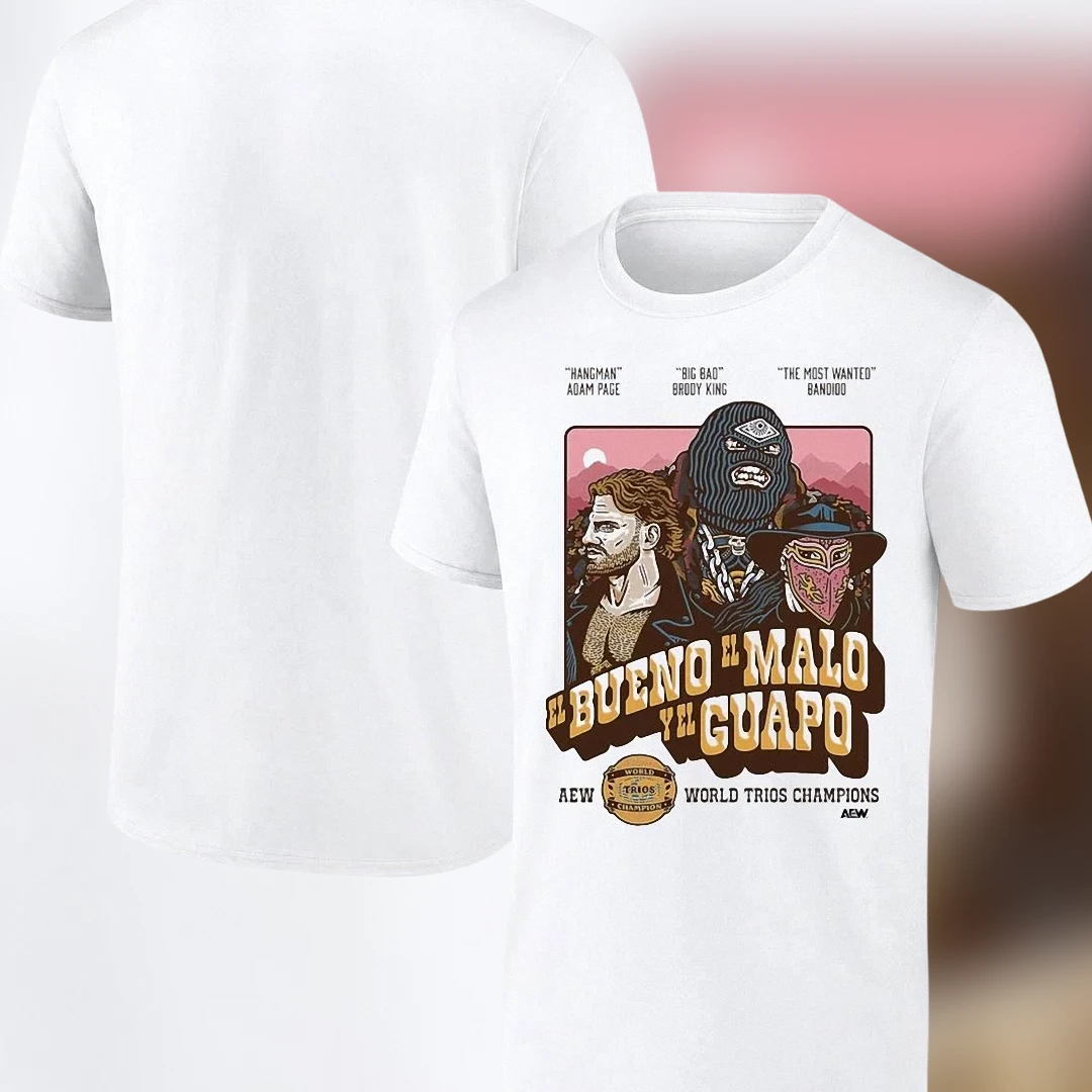 El Bueno El Malo Y El Guapo Tee, Hangman Adam Page Brody King Bandido Western Graphic Shirt for Wrestling Fans