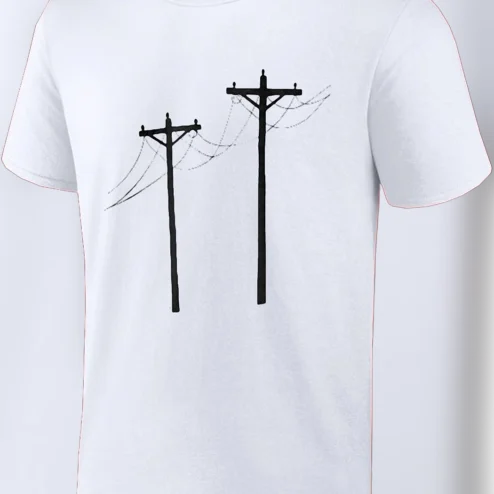 Electric Lineman Utility Pole Graphic Tee Minimalist Power Line Worker Gift