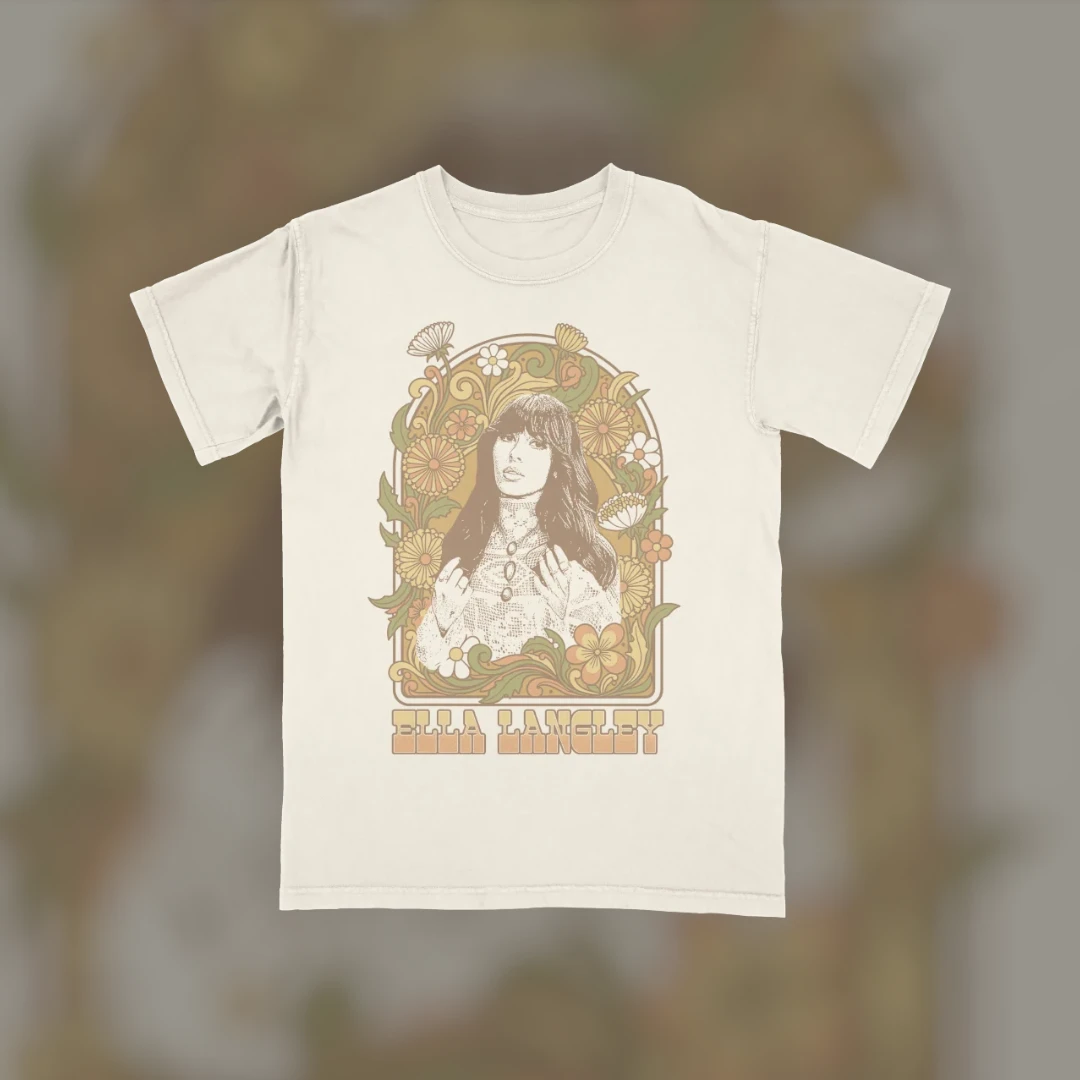 Ella Langley Graphic Tee Retro Floral Vintage Country Music Concert Shirt