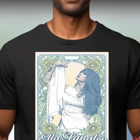 Ella Langley Tee Art Nouveau Vintage Country Music Graphic Shirt for Fans