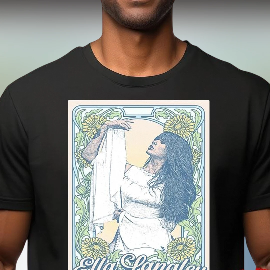 Ella Langley Tee Art Nouveau Vintage Country Music Graphic Shirt for Fans