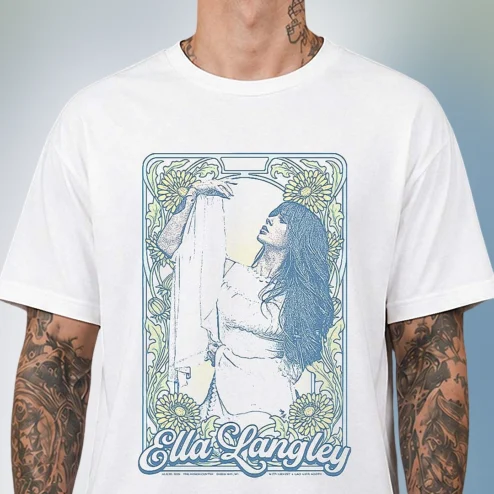 Ella Langley Tee Vintage Art Nouveau Country Music Concert Graphic T-Shirt
