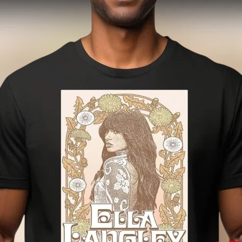 Ella Langley Tee Vintage Art Nouveau Country Music Graphic Shirt for Fans
