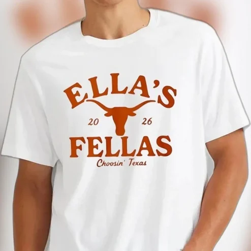 Ella's Fellas Choosin' Texas Longhorn Graphic Tee Western Country Music Concert Shirt