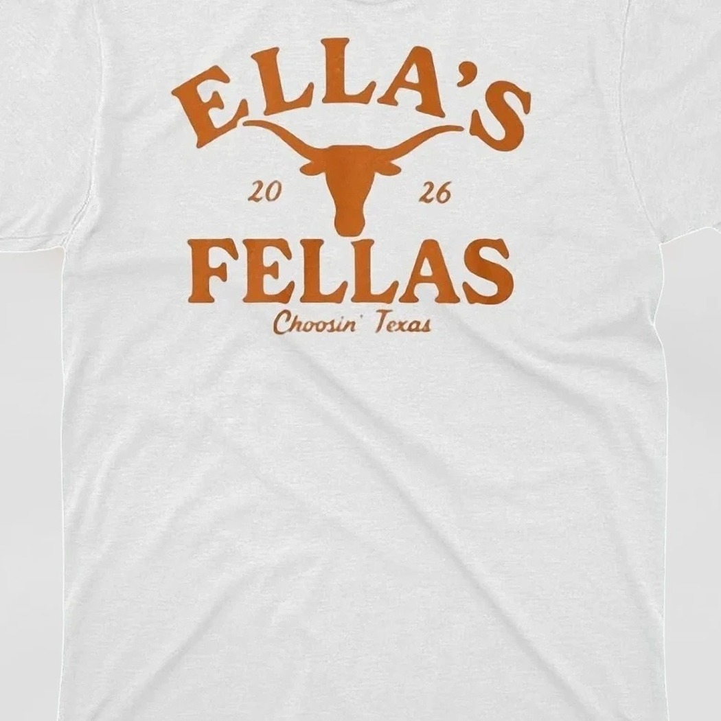 Ella's Fellas Choosin' Texas Tee, Vintage Western Longhorn Graphic Country Music Concert Shirt