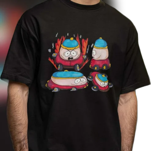 Eric Cartman Retro Cartoon Graphic Tee, Funny Animated Character T-Shirt, Novelty Humor Fandom Gift for Adults