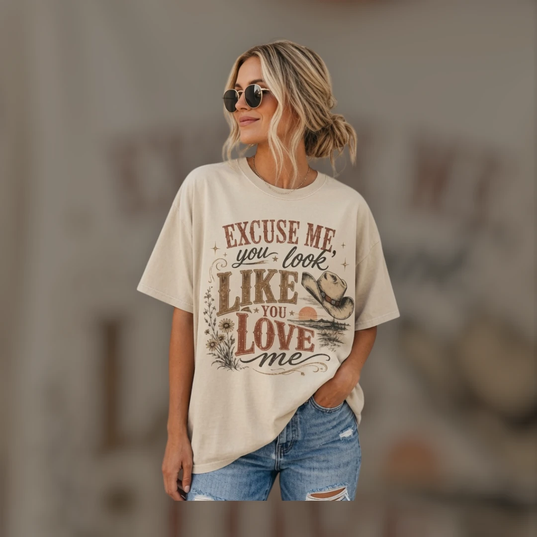 Excuse Me You Look Like You Love Me Tee Vintage Western Country Concert Graphic Shirt