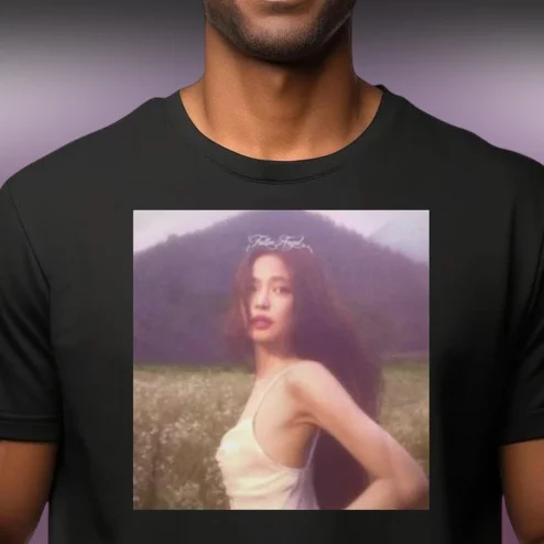 Fallen Angel Tee Jennie Kim Photo Graphic T-Shirt K-pop Aesthetic Streetwear Shirt
