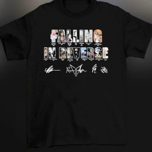 Falling In Reverse Tee Graphic Band Merch Shirt with Signatures for Rock Fans