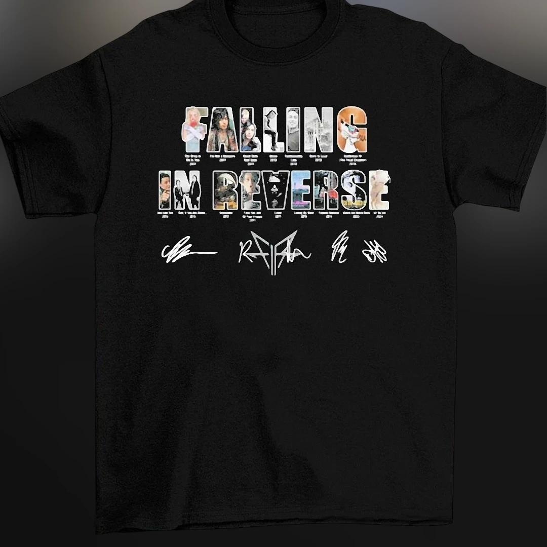 Falling In Reverse Tee Graphic Band Merch Shirt with Signatures for Rock Fans