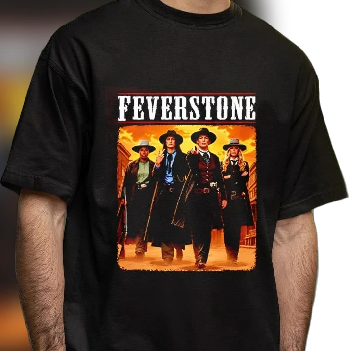 Feverstone Western Graphic Tee, Vintage Cowgirl Outlaw Poster Shirt, Unisex Soft Cotton T-Shirt Gift