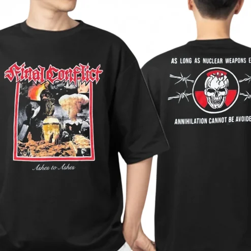 Final Conflict Ashes to Ashes Tee Punk Rock Anti-Nuclear Band Graphic T-Shirt