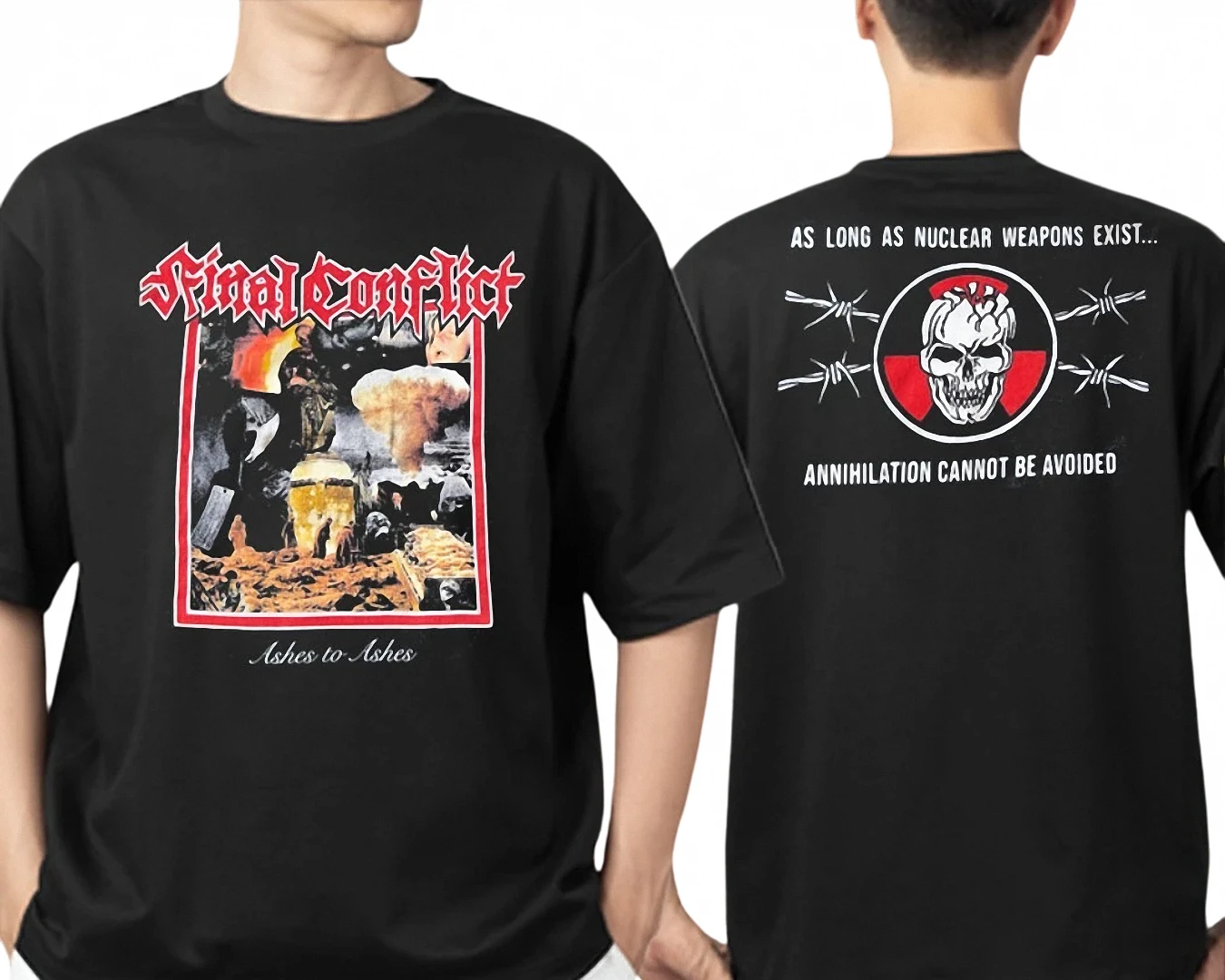 Final Conflict Ashes to Ashes Tee Punk Rock Anti-Nuclear Band Graphic T-Shirt