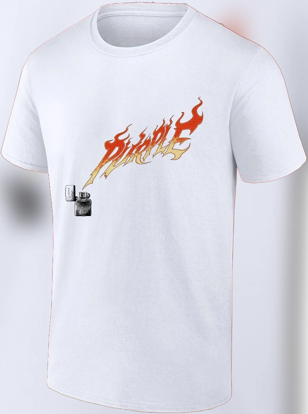 Fire Flame Lighter Graphic Tee, Edgy Streetwear Y2K Fire Art T-Shirt for Men and Women