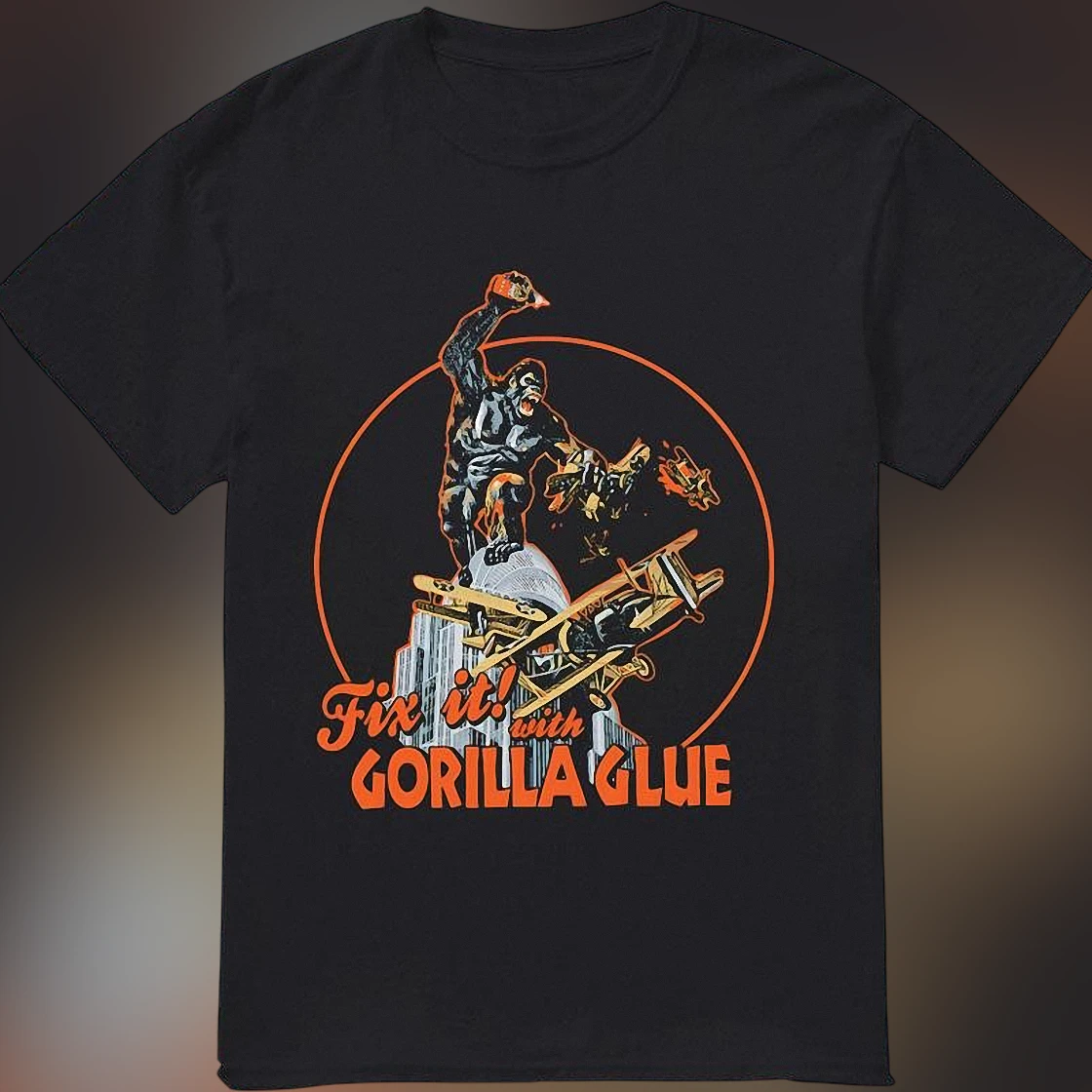 Fix It With Gorilla Glue King Kong Retro Tee Funny DIY Handyman Joke Gift