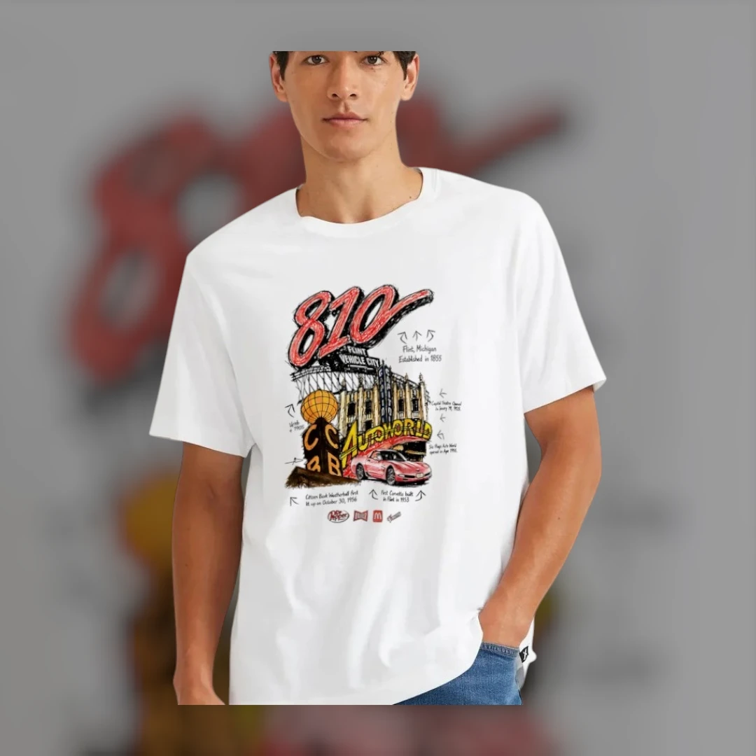 Flint Vehicle City Established Tee Area Code Michigan Automotive History T-Shirt