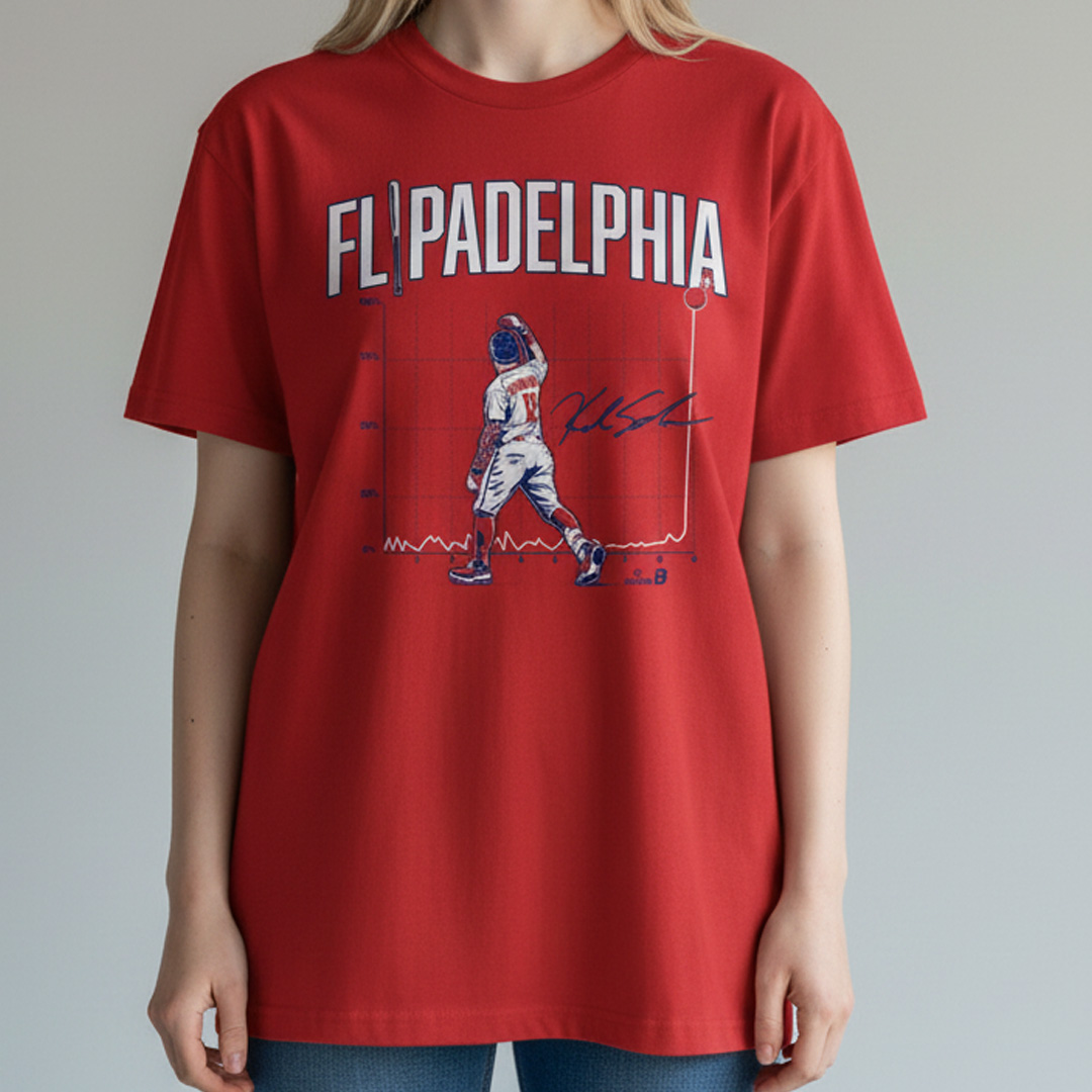 Flipadelphia Tee Kyle Schwarber Baseball Fan Graphic T-Shirt
