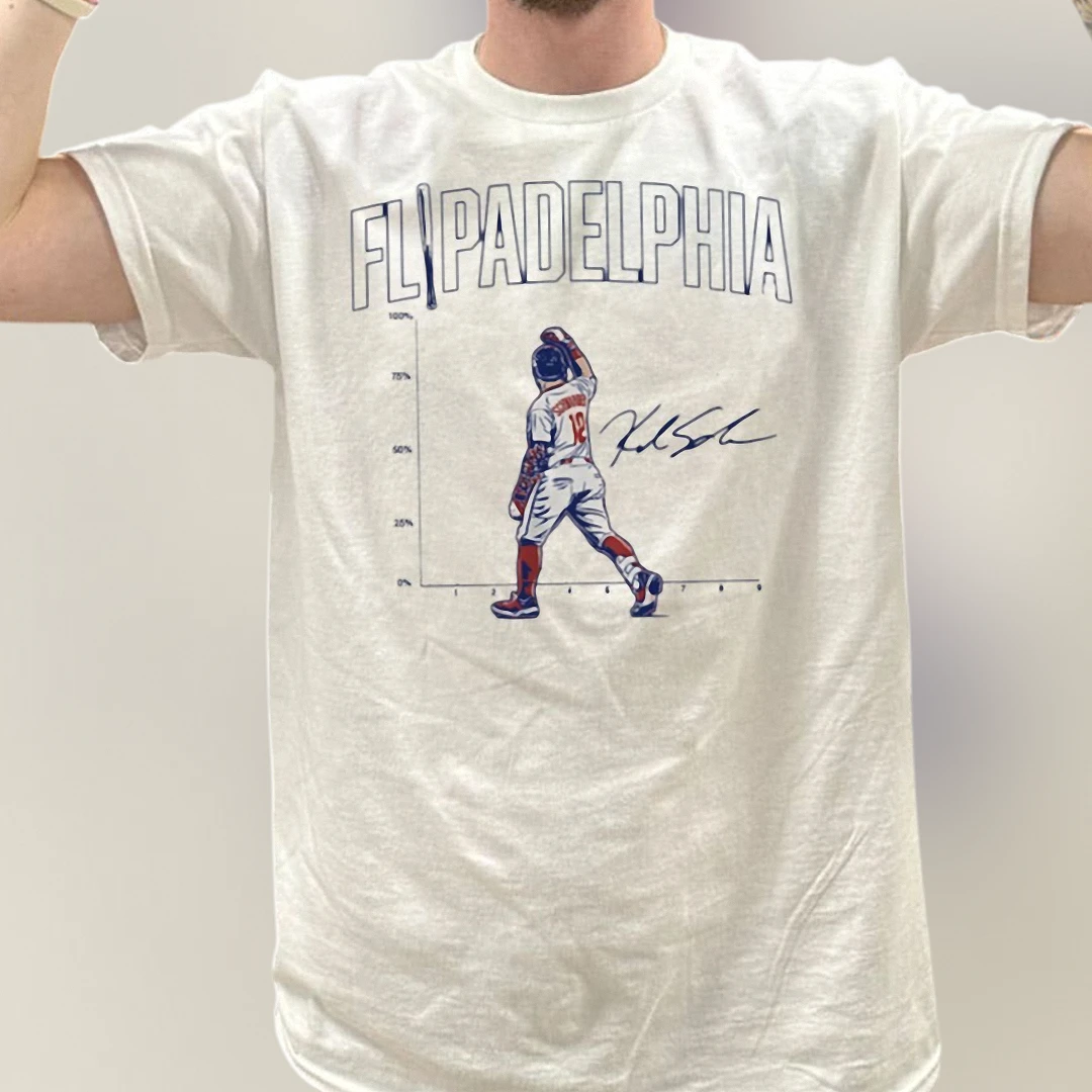 Flipadelphia Tee Kyle Schwarber Signature Baseball Fan Graphic Shirt