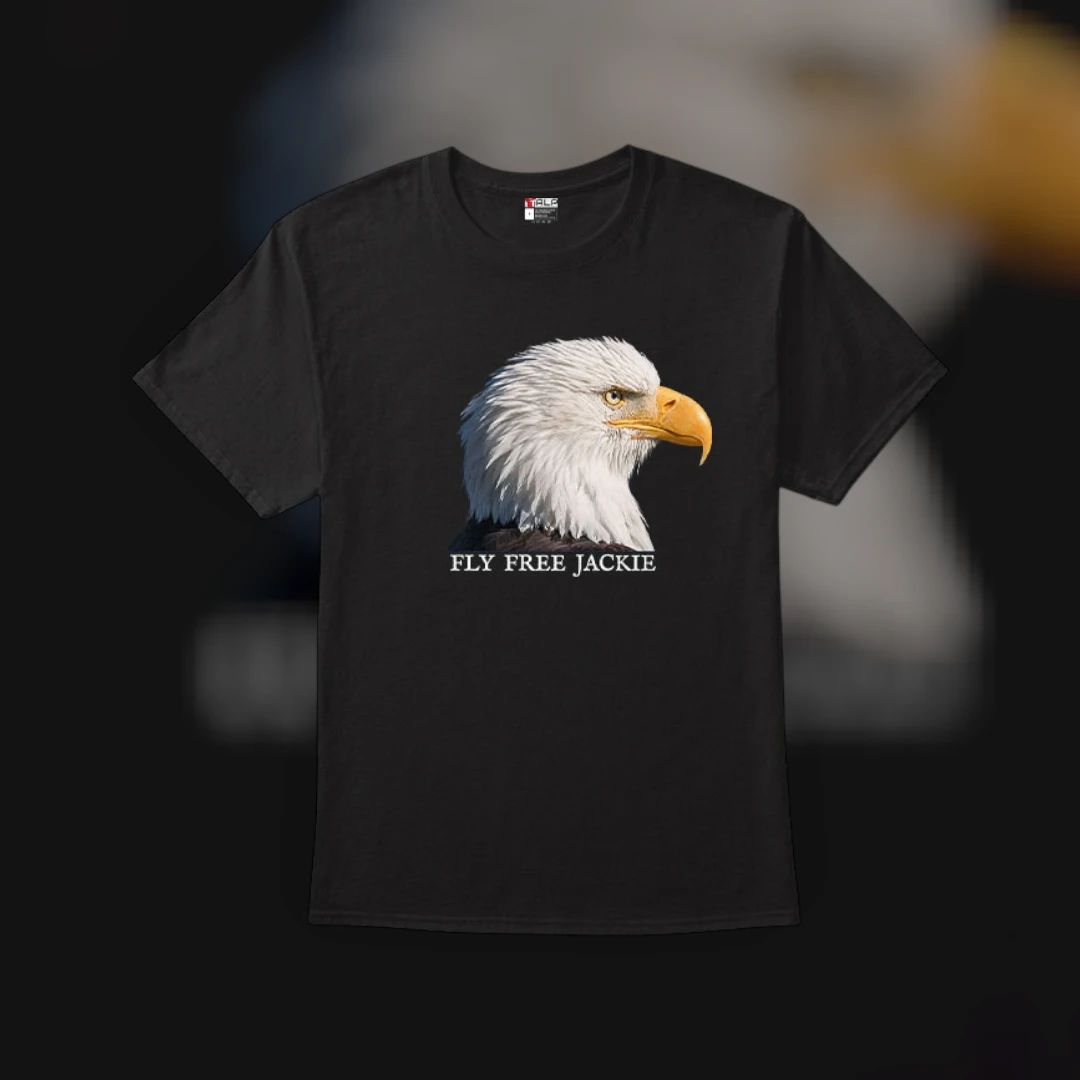 Fly Free Bald Eagle Graphic Tee Personalized Name Memorial Freedom Shirt