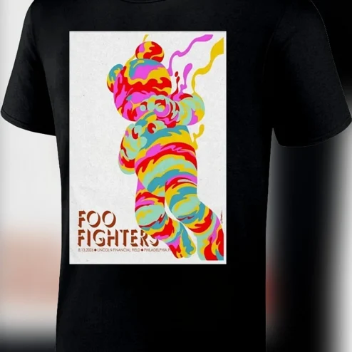 Foo Fighters Band Tee Abstract Bear Concert Graphic Shirt, Rock Music Tour Merch Fan Gift Unisex