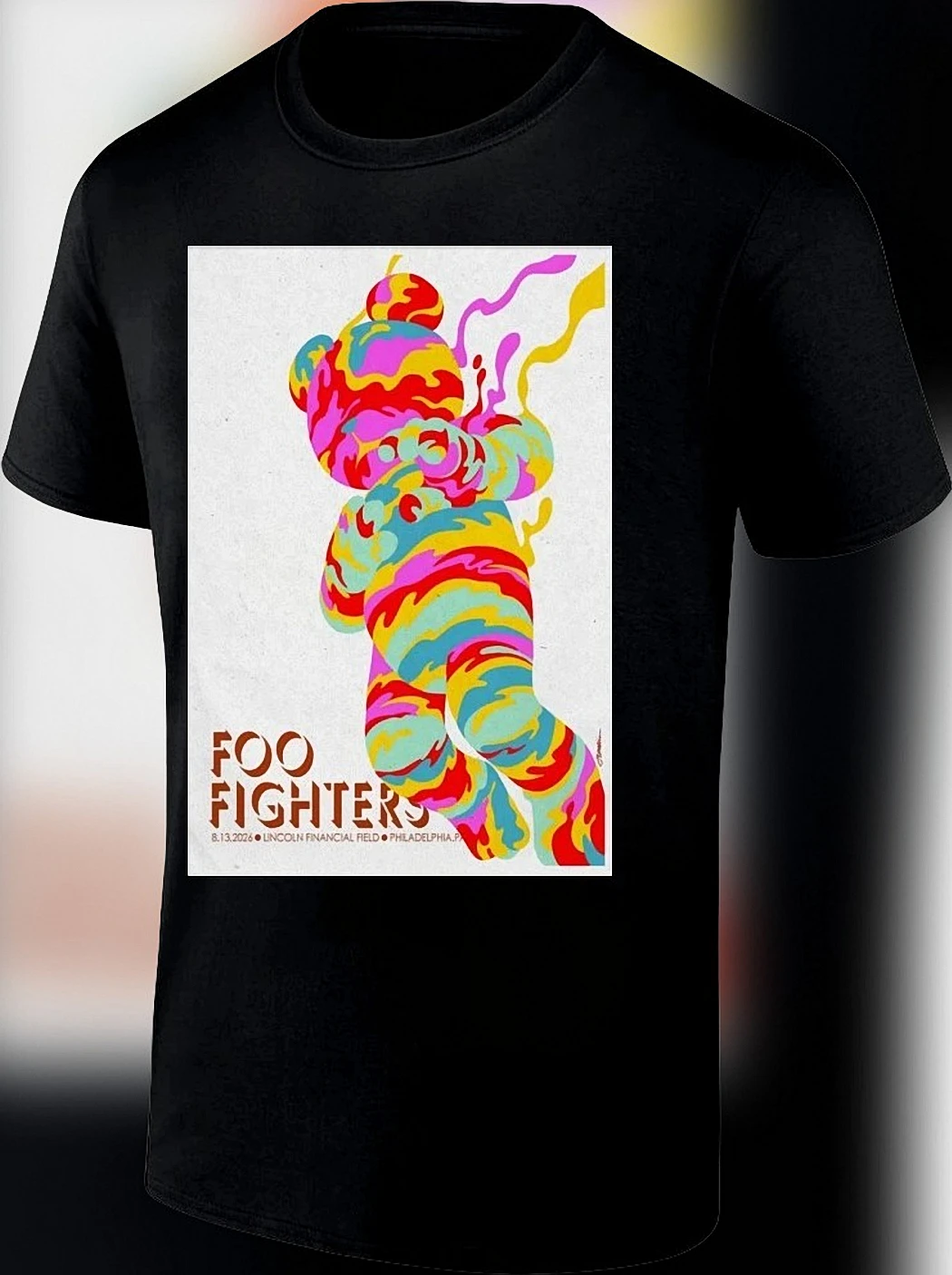 Foo Fighters Band Tee Abstract Bear Concert Graphic Shirt, Rock Music Tour Merch Fan Gift Unisex