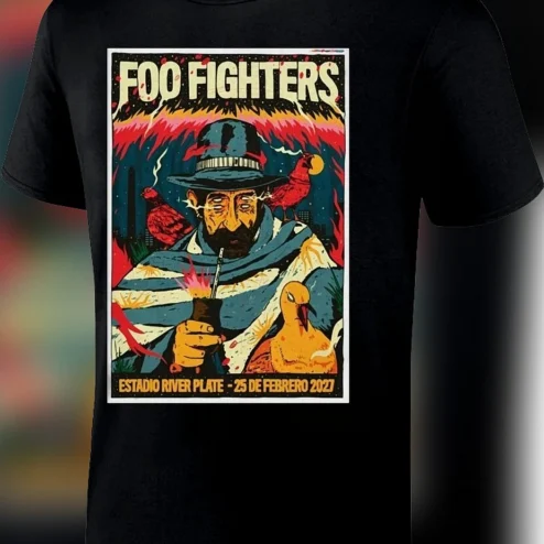 Foo Fighters Estadio River Plate 25 De Febrero 2027 Graphic Tee, Buenos Aires Argentina Concert Tour Poster Rock Band Fan Shirt