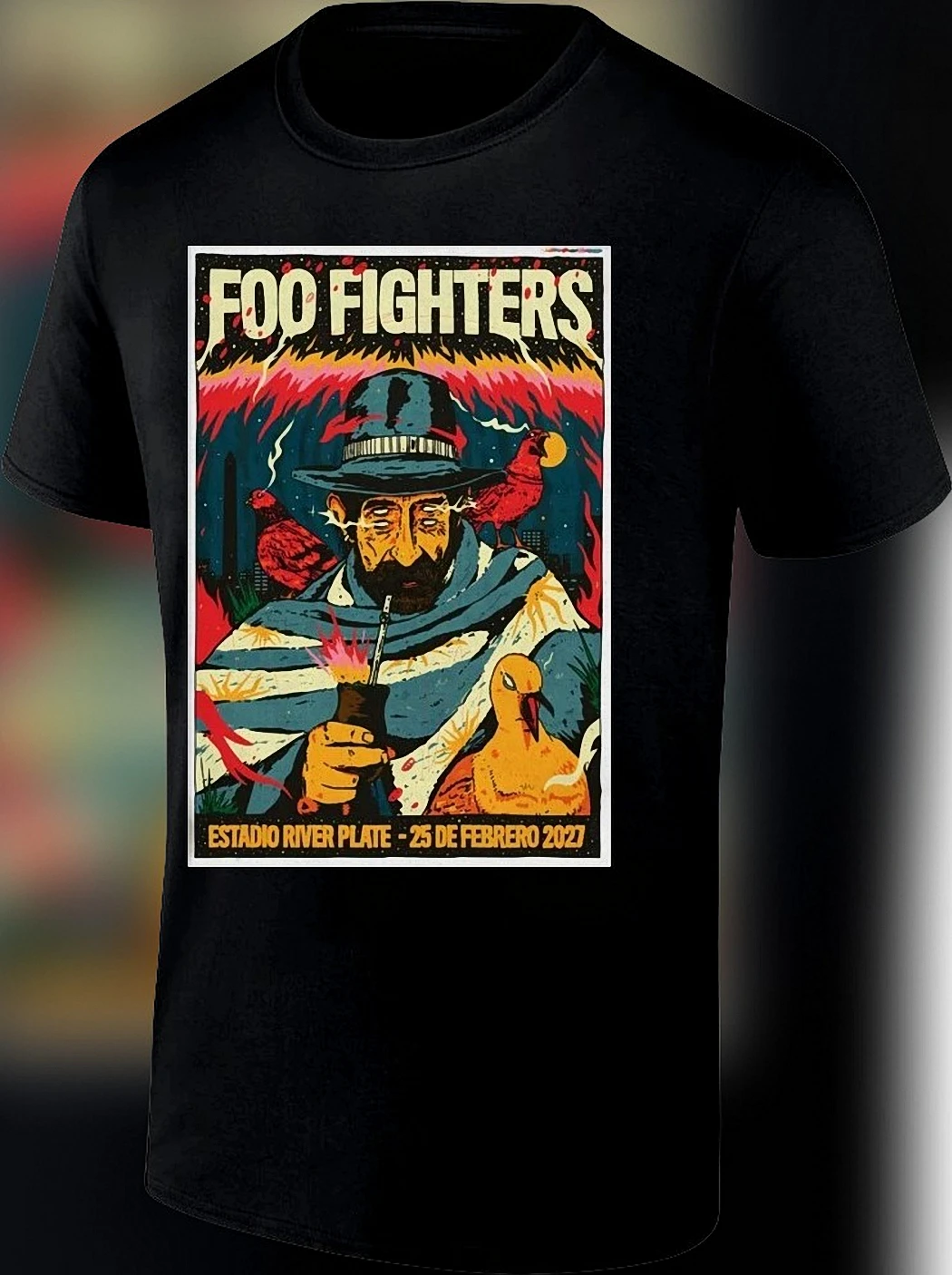 Foo Fighters Estadio River Plate 25 De Febrero 2027 Graphic Tee, Buenos Aires Argentina Concert Tour Poster Rock Band Fan Shirt