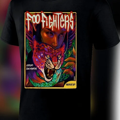 Foo Fighters Estadio San Marcos Lima 03/03/27 Concert Graphic Tee, Peru Tour Poster Music Fan Souvenir Shirt