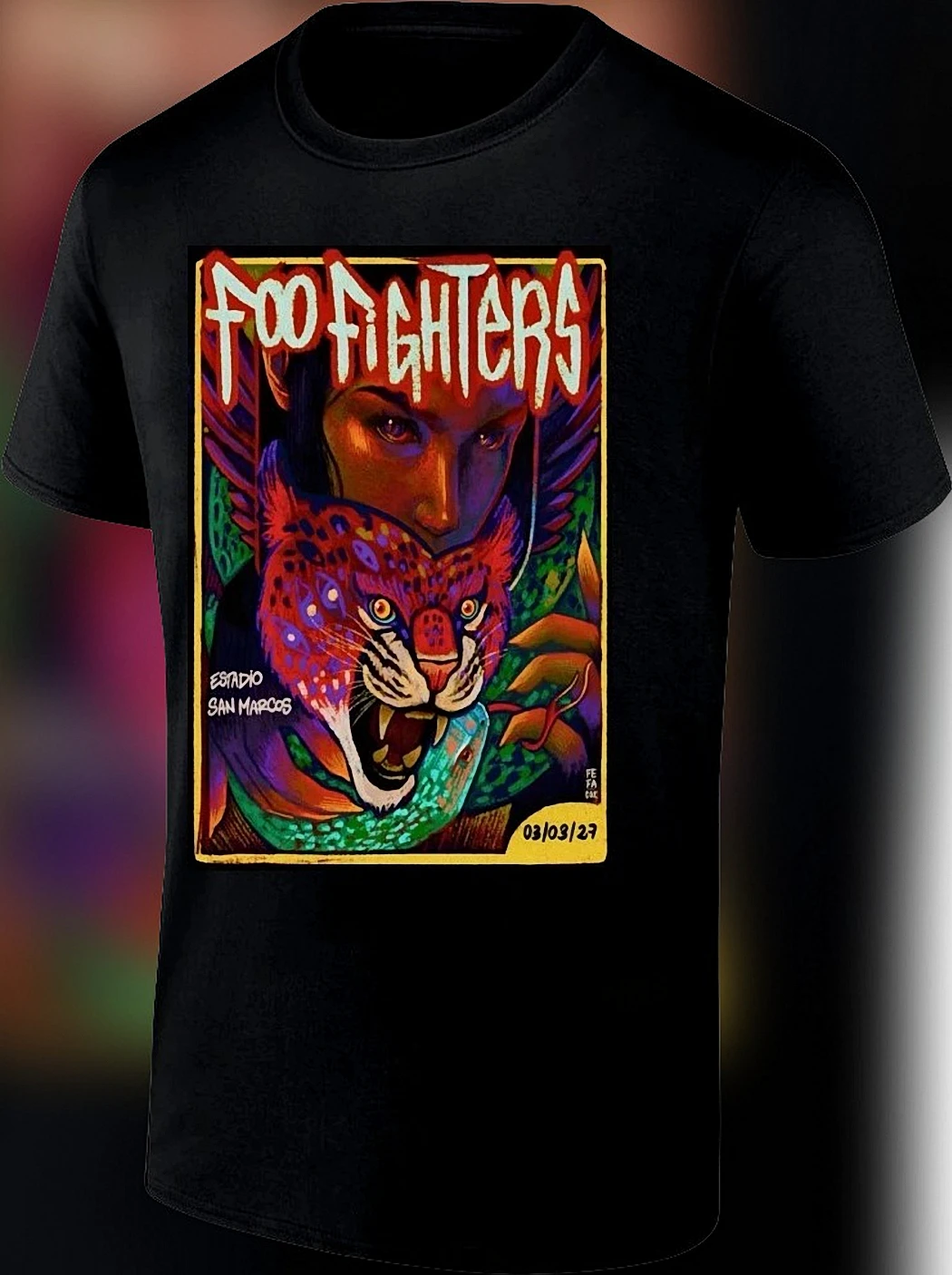 Foo Fighters Estadio San Marcos Lima 03/03/27 Concert Graphic Tee, Peru Tour Poster Music Fan Souvenir Shirt