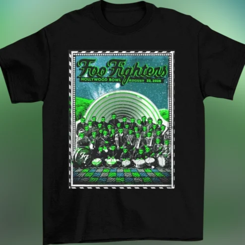 Foo Fighters Hollywood Bowl August 22 2026 Tee, Alien Concert Tour Graphic Band Shirt
