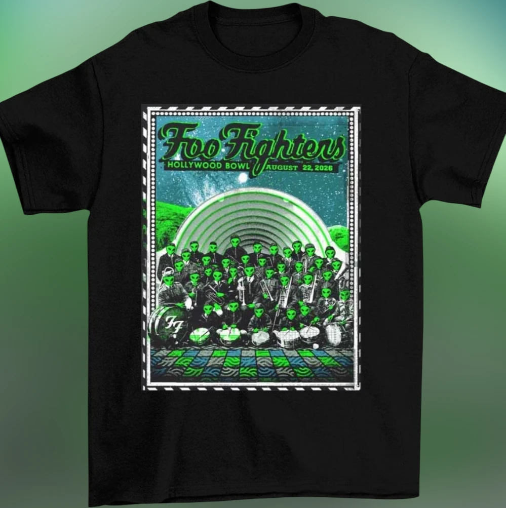 Foo Fighters Hollywood Bowl August 22 2026 Tee, Alien Concert Tour Graphic Band Shirt