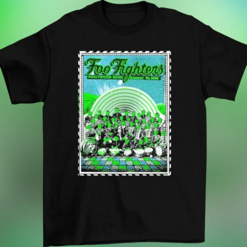 Foo Fighters Hollywood Bowl August 22 2026 Tee, Retro Alien Marching Band Concert Merch Shirt