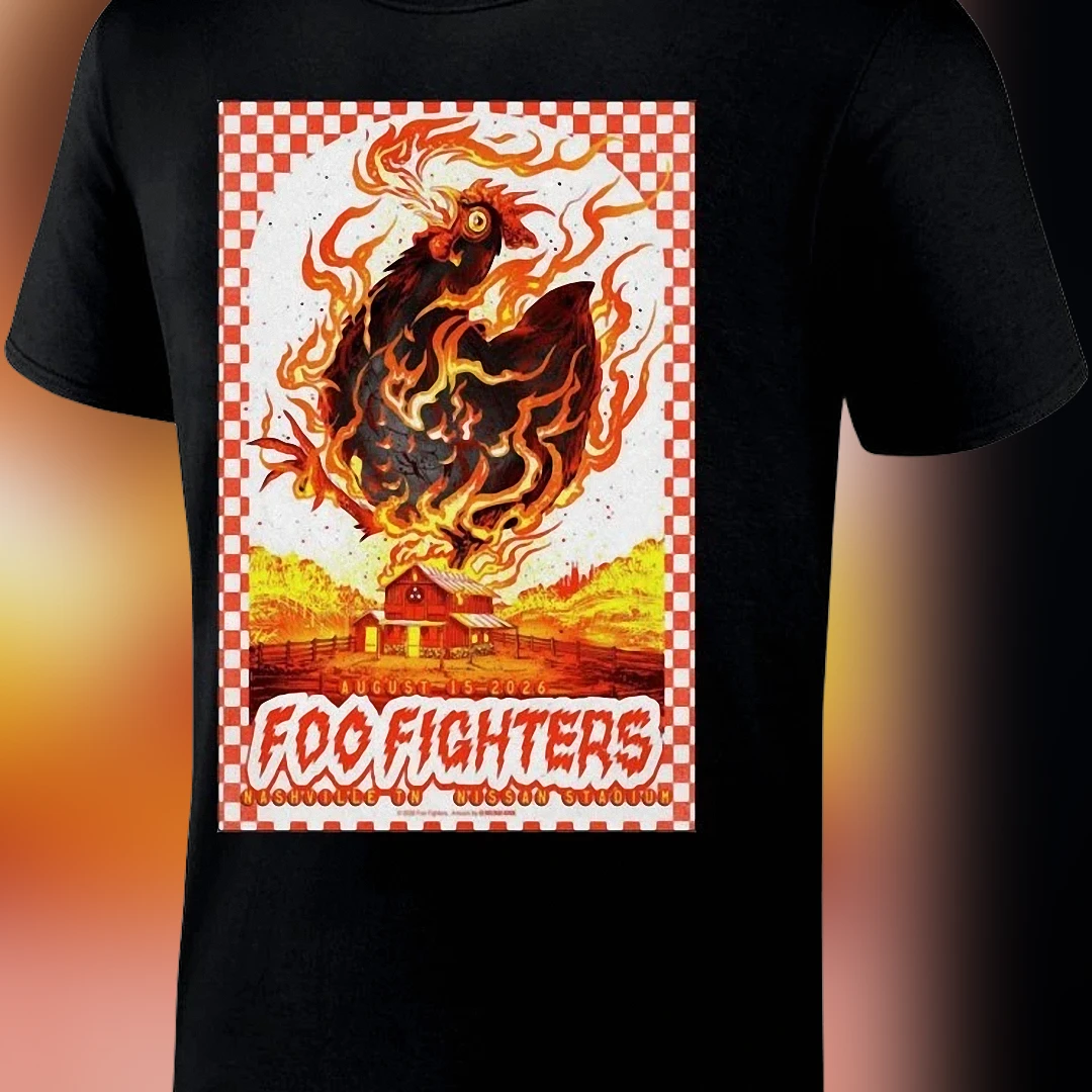 Foo Fighters Nashville August 15 2026 Nissan Stadium Tee, Rock Band Tour Commemorative Concert Graphic Shirt