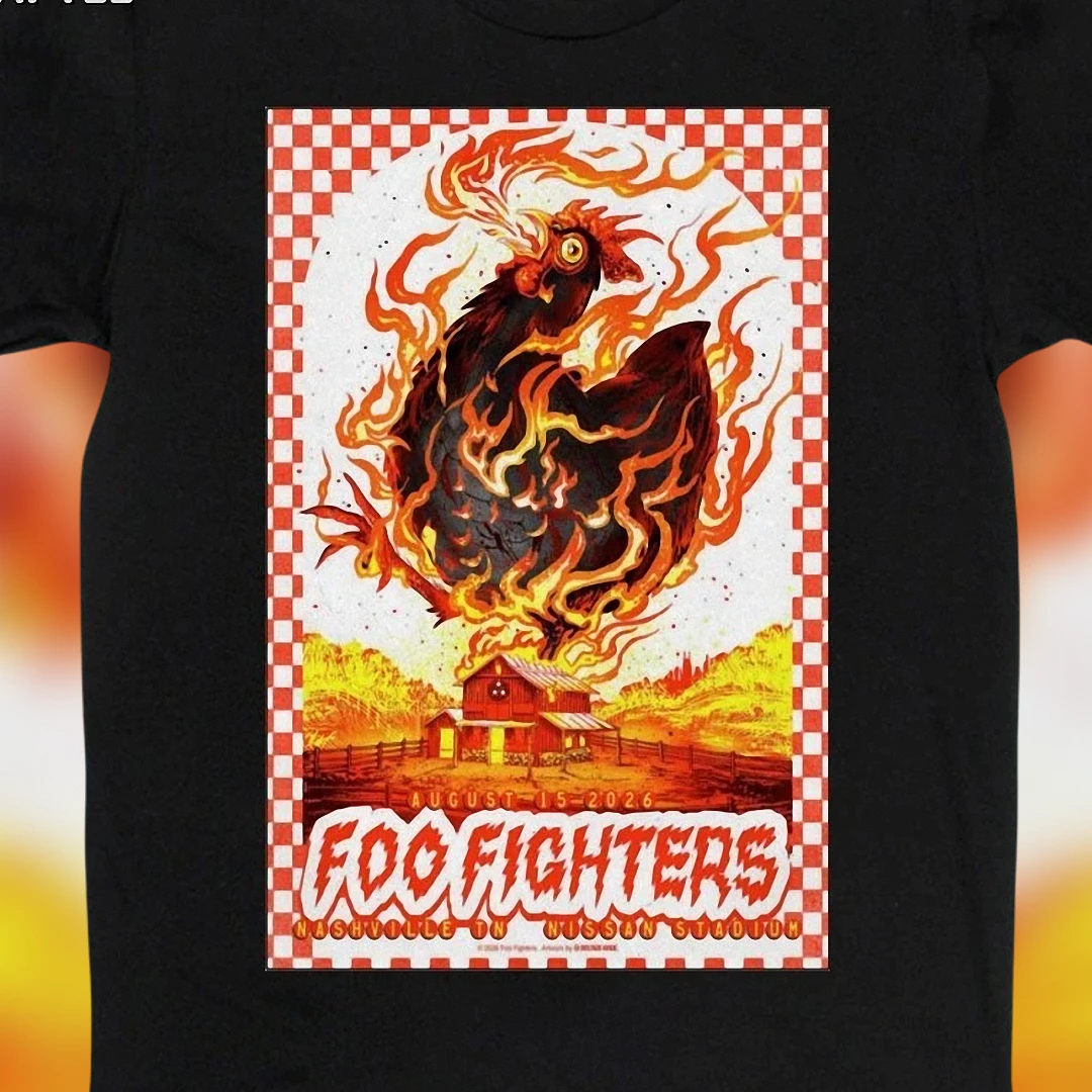 Foo Fighters Nashville TN August 15 2026 Nissan Stadium Concert Tee, Commemorative Rock Band Tour Graphic T-Shirt