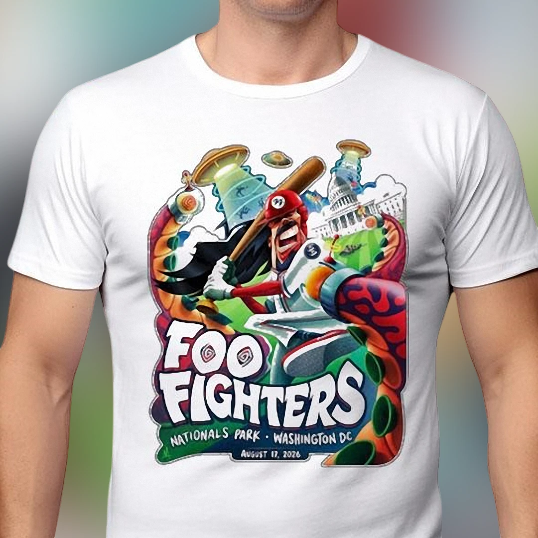 Foo Fighters Nationals Park Washington DC August 17 2026 Concert Tee, Rock Band Tour Shirt