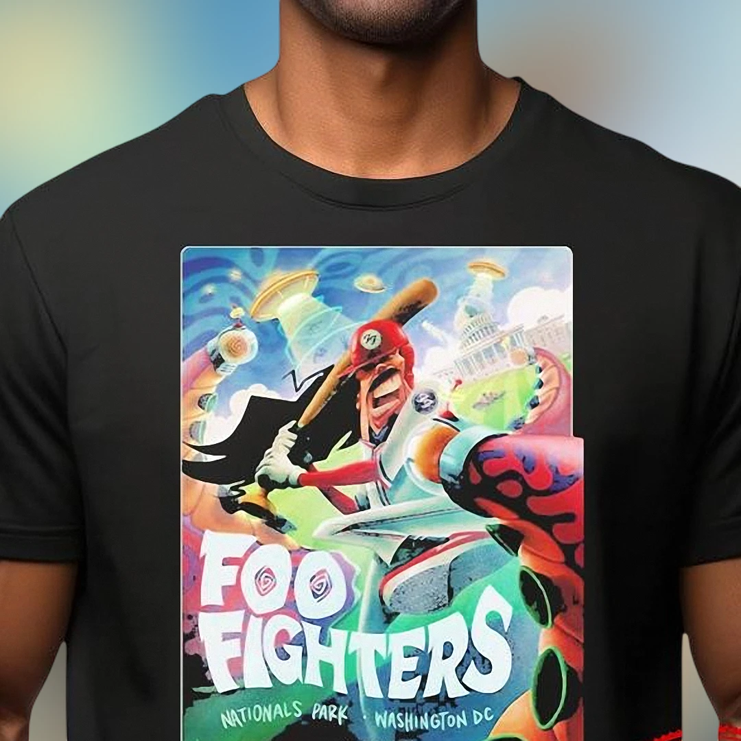 Foo Fighters Nationals Park Washington DC Tee Vintage Rock Concert Tour Poster Shirt