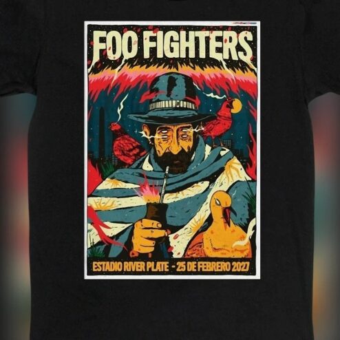 Foo Fighters River Plate 2027 Tee Buenos Aires Argentina Concert Tour Poster Graphic Shirt
